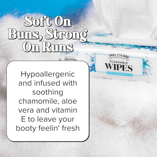 Image of Poo~Pourri Flushable Wipes Unscented 2-Pack (100 total), Septic Safe