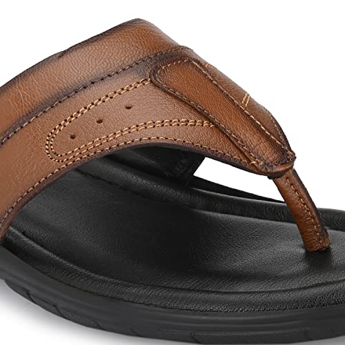 Image of Men's Genuine Leather Slippers | Thong Slippers For Men | Comfortable | Cushioned Insole | Durable | Handmade |