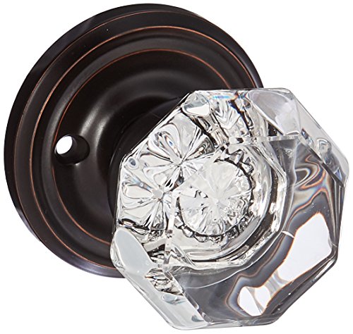 Emtek 8100-OT-US10B Old Town Clear Crystal Passage Hall/Closet Door Knob, Regular Rosette, Oil Rubbed Bronze