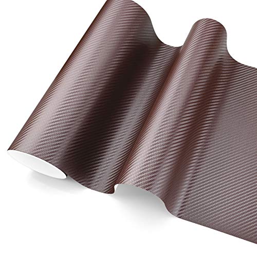 Jdmbestboy 4"X8" (10Cmx20Cm) Sample 3D Brown Carbon Fiber Matte Textured Vinyl Wrap Car Decoration Sticker Air Relasese Bubble Free Self Adhesive Decal Film #TOP11