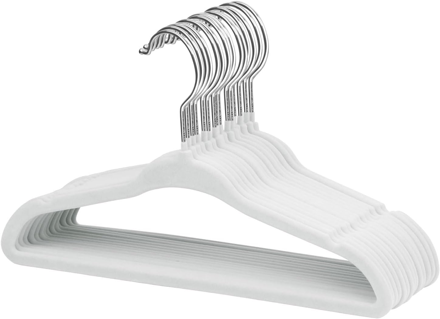 ManGotree 11" Baby Velvet Hangers Non-Slip Kids Hangers 15 Pack White