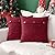 MIULEE Set of 2 Decorative Linen Throw Pillow Covers Cushion Case Triple Button Vintage Farmhouse Pillowcase for Couch Sofa Bed Decor 18 x 18 Inch Wine Red