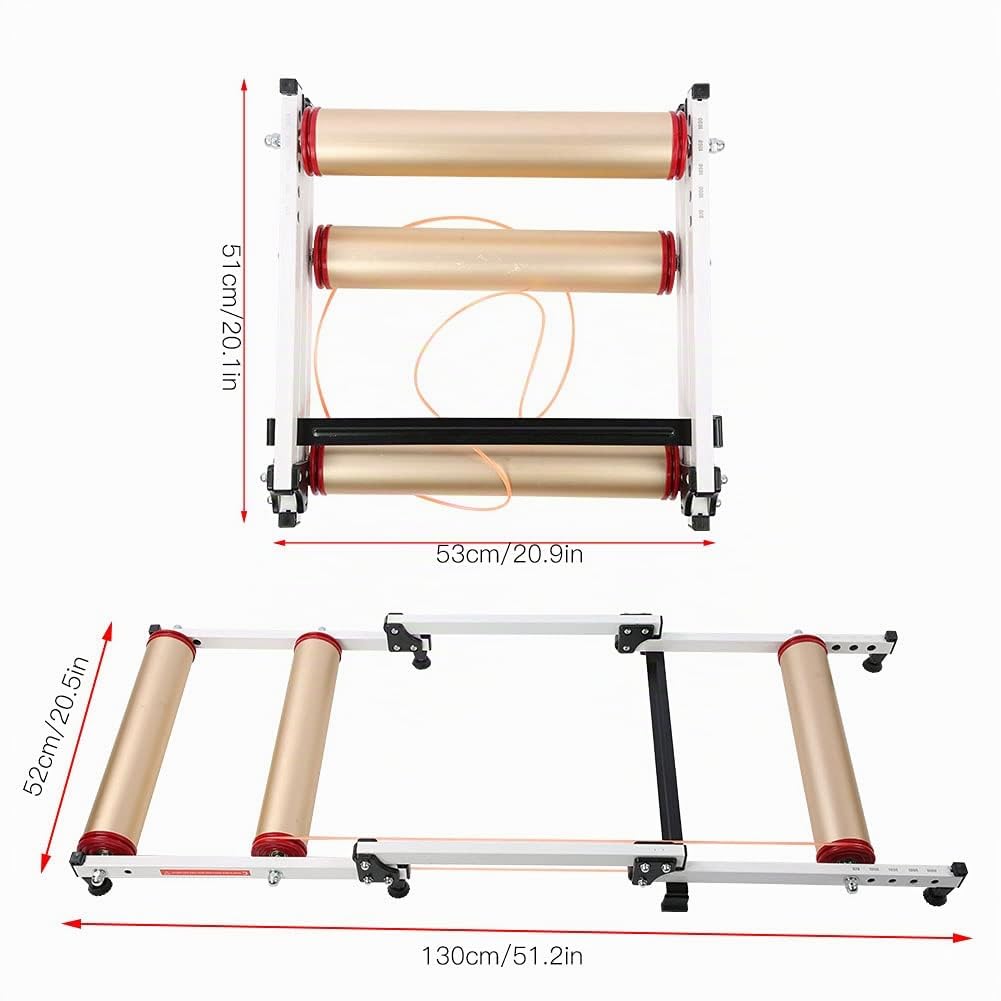 Rullo per Bicicletta da Ciclismo Indoor, Pieghevole Retrattile Facile da trasportare e riporre Rulli per Bici da 51,2x20,5 Pollici per Esercizio Bici da Strada MTB