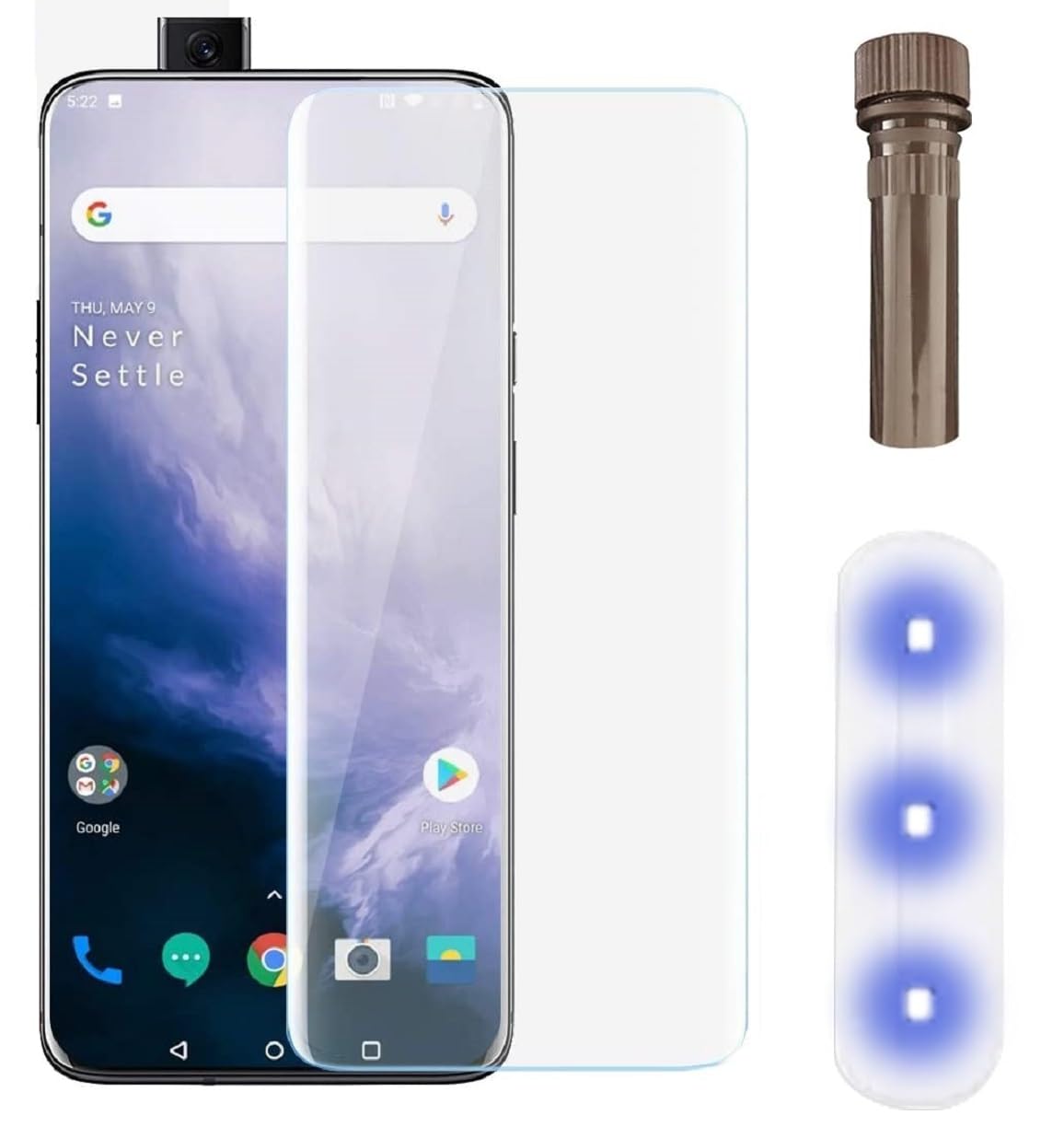 MACLEN Ultra Premium Original UV Curved Full Screen Protector Tempered Glass for OnePlus 7 Pro | with 3D Curved Full Screen Coverage and Installation Kit