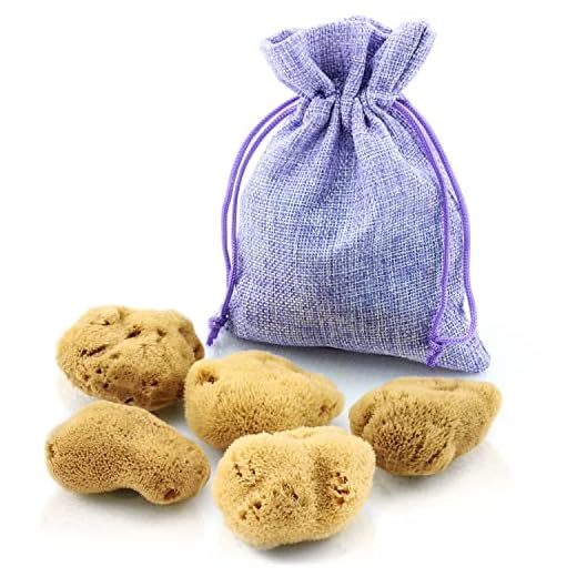 Esponja Menstrual - Juego de 5 en una bolsa de yute - Esponja Natural como alternativa ecológica a los tampones - Poros finos & Sin blanquear