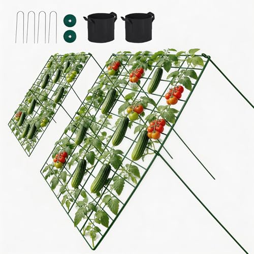 Toriexon Cucumber Trellis for Garden - 2 Pack, 48' L x...