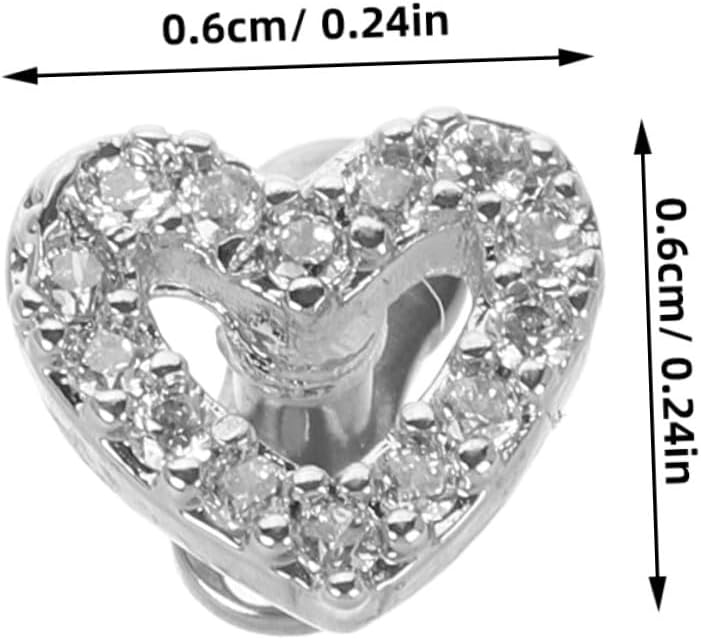 Ipetboom 2pcs Titanium Steel Heart-shaped Earrings Flat Back Cartilage Nose Rings for Women and Men Sparkling Zirconia Body Piercing Jewelry Scratch-resistant Easy Maintenance