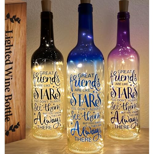Christmas Gifts for Women - Best Friends Gifts 2025 - Wine Bottle Lights with Cork - Light...