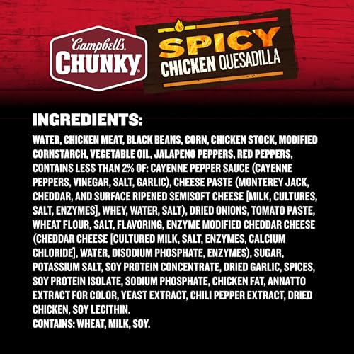 Image of Campbell's Chunky Soup, Spicy Chicken Quesadilla Soup, 18.8 oz Can (Pack of 2)