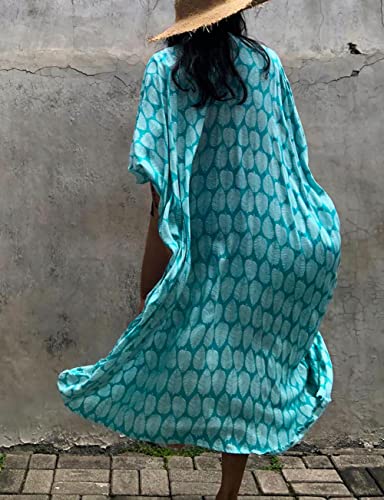 Image of Bsubseach Stylish Tie Dye Open Front Long Kimono Swimsuit Coverup for Women