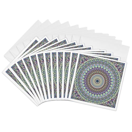Cartes de vœux mandala psychédélique 3dRose Gc_301684_2 lot de 12