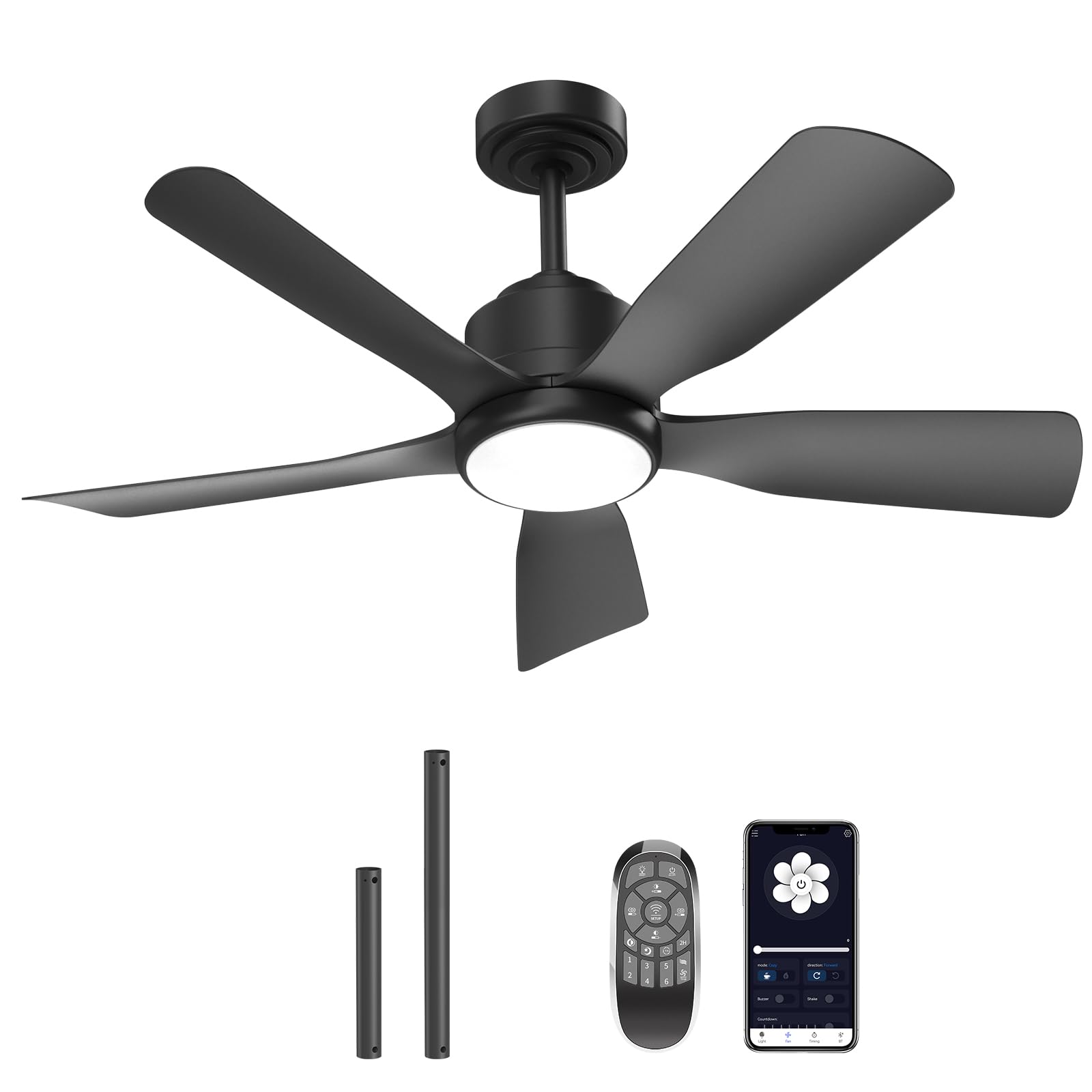 Amazon.com: onffo 42 Inch Ceiling Fan with Light & Remote, Low