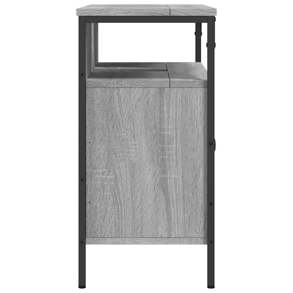 Armario para debajo del lavabo Sonoma, 80 x 30 x 60 cm, material de madera con acero pulverizado, espacio para muebles de baño, lavabo y lavadero, montaje en pared posible