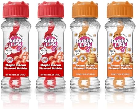 BubbleLick Peanut Butter and Maple Bacon Flavored Bubbles 4 Pack ...