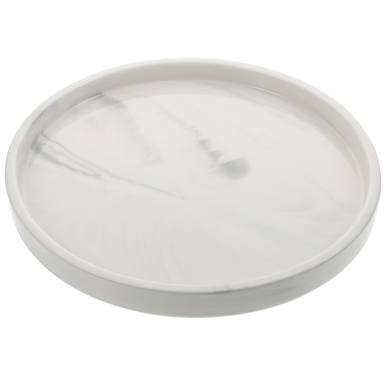 UKCOCO Vassoio Portagioie in Ceramica Effetto Marmo Grigio 25cm, Organizer per Gioielli e Cosmetici, Facile da Pulire, per Esposizione e Conservazione in Casa