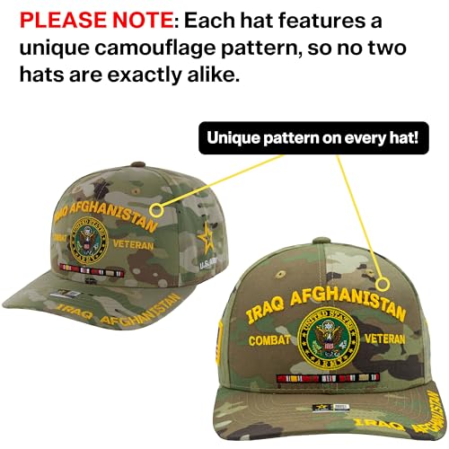 Image of Iraq Afghanistan Veteran Hat for Men Official Licensed US Army Military Combat Veterans Adjustable Cap
