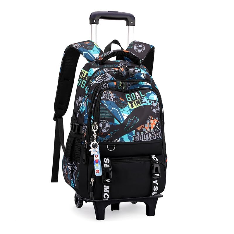VIDOSCLA Graffiti Rolling Backpack Kids Schoolbag with Wheels Trolly BookBag for School