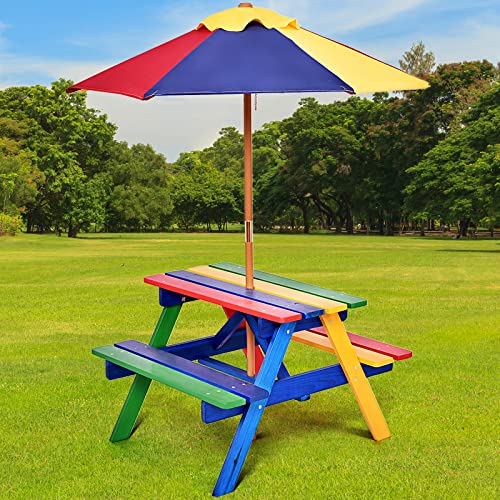 KOTEK Rainbow Wooden Picnic Table
