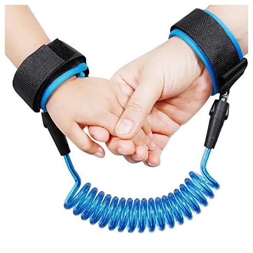 Correa de Muñeca Antipérdida para Niño Ajustable Rotación de 360 Grados Cinturón de Seguridad Suave Elástica Caminando Mano Arnés Elástico Cuerda de Alambre Ideal para Actividades al Aire Libre 1.5M