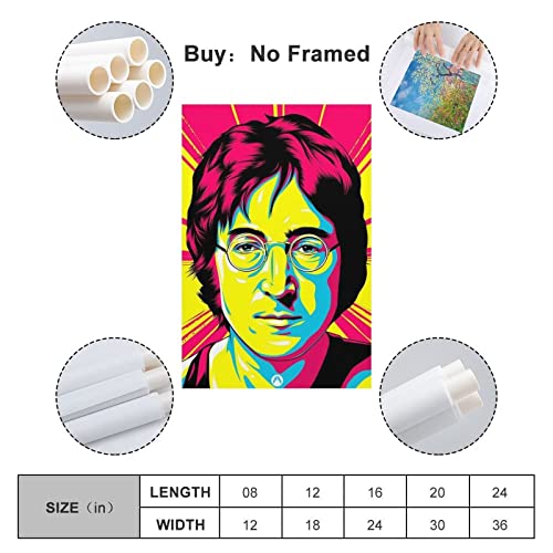 John Lennon Poster pour décoration murale, impression sur toile pour maison, salle de bain, chambre, bureau, salon… - Les Beatles, Paul McCartney, John Lennon, RIngo Starr, George Harrison John Lennon Poster pour décoration murale, impression sur toile pour maison, salle de bain, chambre, bureau, salon… – Image 3