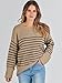 ANRABESS Women's Oversized Sweaters 2025 Long Sleeve Fuzzy Knit Casual Chunky Pullover Sweater Fall Outfits Clothes Camel Black Stripe Large