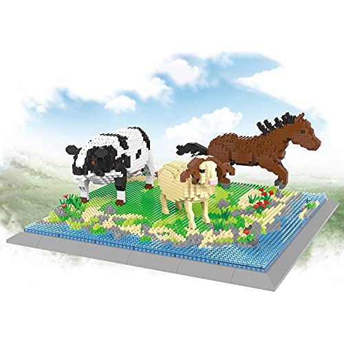 Larcele 2018 Stücke Mikro Bausteine Spielzeug Kit, Mini Tier Bricks Bauen Bauklötze Satz KLJM-04(Kuh, Pferd, Schaf… – Bild 4