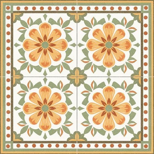 Image of Moroccan Tile Stickers | Waterproof Self Adhesive Peel & Stick Tile Decals for Kitchen Backsplash, Bathroom Wall, Floor, Furniture & Glass (8x8 Inch, Design 25, 36 Pic)