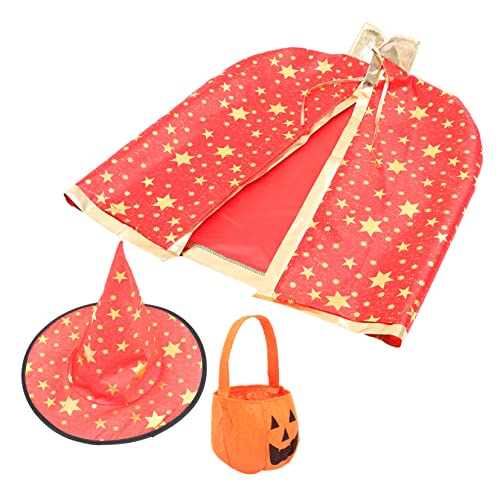 BESPORTBLE Conjunto De Disfraz De Halloween Para Sombrero y Bolsa De Calabaza Para Cosplay y Fiesta Infantil