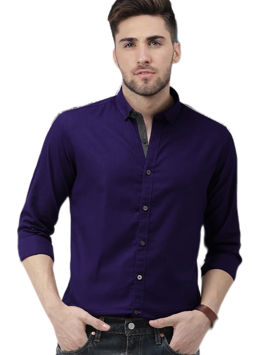 Pinkmint Camicia combinata da uomo a maniche lunghe vestibilità regolare abbigliamento formale abbigliamento casual