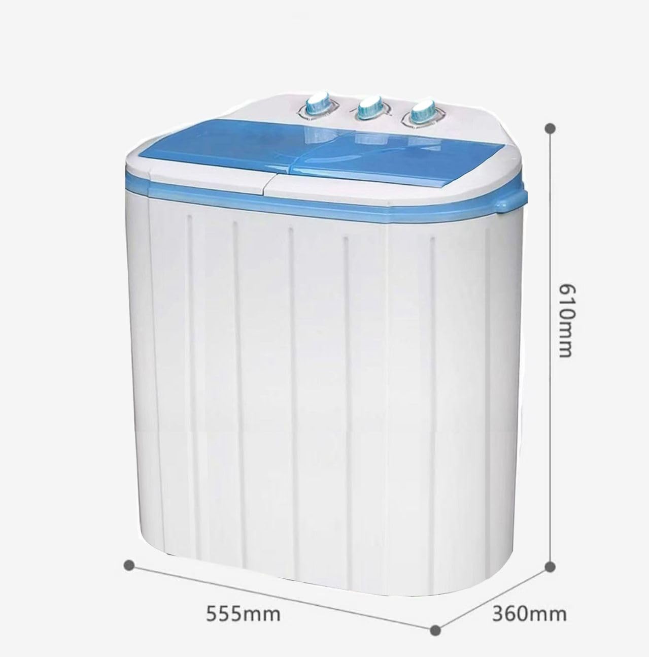 Portable Twin Tub Washing Machine and Dryer 5 KG (3 KG Wash 2 KG Dryer) Electric Mini Washer RV Travel Camping Dry Cycle Dryer Combo New — view 2