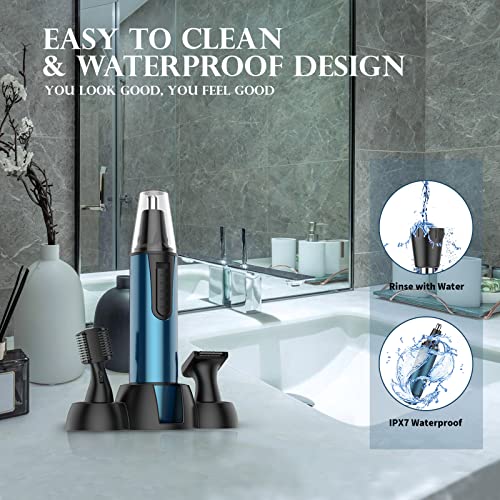 Ohr- und Nasenhaarschneider Wiederaufladbarer Nasentrimmer für Damen und Herren, Gesichtshaarschneider, IPX7, wasserdicht, Dual-Klingen, einfache Reinigung - Image 6