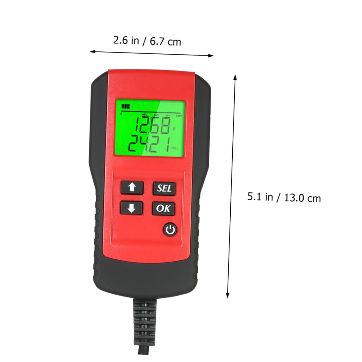 Healvian Tester per Batteria Auto Digitale 12v Affidabile e Preciso Risposta Rapida, Materiali Abs e Rame, per Controllo Batterie Veicoli e Auto