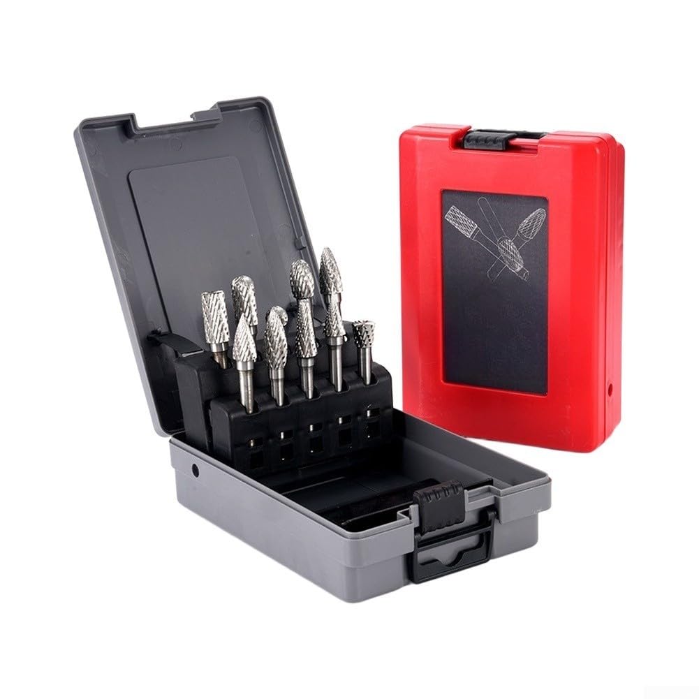 Set Frese Rotanti Carburo 10Pz Doppio Taglio 6mm
