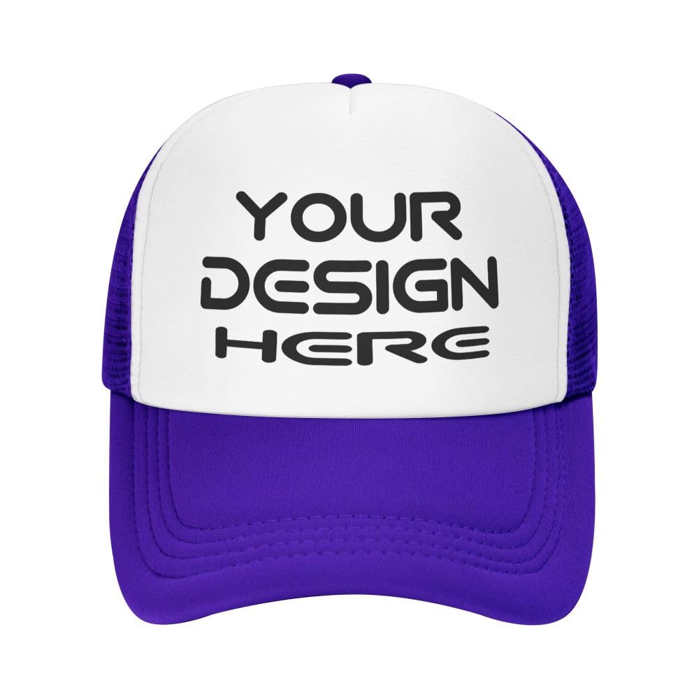 Kyzmz Unisex Purple Custom Hats Wholesale Price For Men Personalized Trucker Hats Add Your Own Image/Text/Logo Baseball Cap
