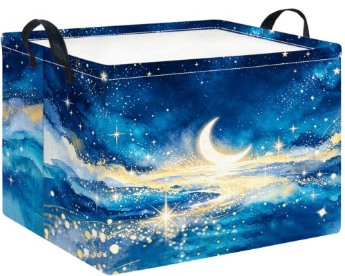 Image of CLOCOR Rectangular Storage Bin,Waterproof Book Box,Room Decor(Galaxy)