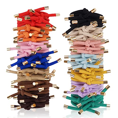 56 Pieces Hair Tie Elastics Knotted Hair Ties Ponytail Holders for Women for Women Girls 14 Colors