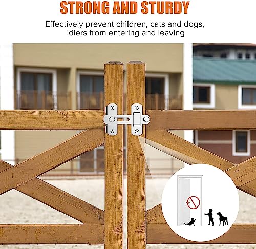 Image of DRUCILA 1Door Lock Hardware, Stainless Steel Gate Latches Bar Flip Latch Safety Door Bolt Lock, Sliding Door Barn Latch Lock Suitable for Garden, Bathroom, Outdoor, Garage, Window, Coop. (Door Lock)