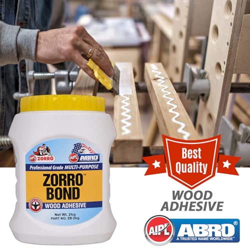 Image of ABRO ZORRO BOND-ZB Wood Adhesive Professional Grade Multi-Purpose Water-Resistant Heavy-Duty Glue with Extreme High Bond Strength for Woodwork Furniture Home Office (Pack of 1, 2Kg)