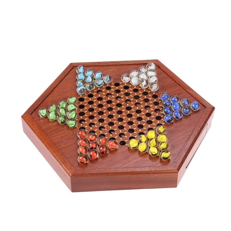 Juego de Mesa de Damas Chinas de Madera con 72 Colores Ajedrez