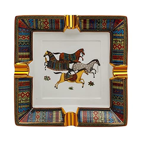 NEW LUBINSKI Cigar Ashtray, Painted Gilt Ceramic Cigar Ashtray Cover