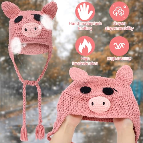 3 gorros de crochet con ojos realistas para cosplay miniatura 3