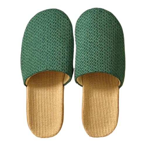 Espadrilles Tatami Japanese House Slippers for Women Platform Home Flats Woven Slip on Slides Closed Toes Breathable Lightweight No Slip Comfort Wear Shoes Indoor Bedroom Matching Slippers for Couples