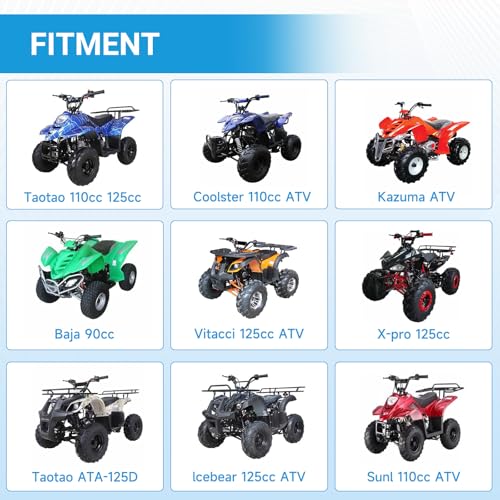 EOPOAYI Electric Wiring Harness Kit Compatible with Taotao Coolster 110cc 125cc Chinese ATV Quad 4 Wheeler 4-Stroke Parts with Starter Solenoid Relay Ignition Coil Voltage Regulator CDI Box Spark Plug