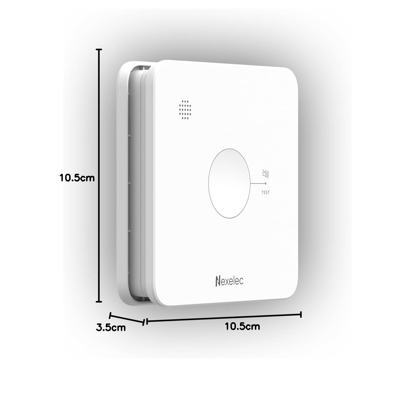 Détecteur de fumée INSAFE - Pile autonomie 10 Ans - Fixation adhésive homologuée - Design Moderne - Discret et Compact - Compatible Socle première génération 2015