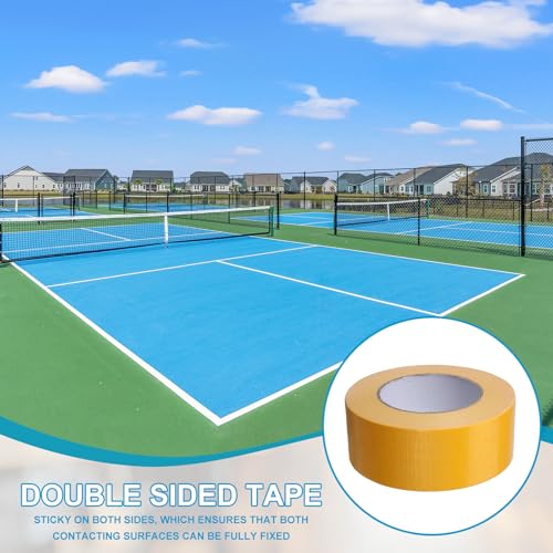 Image of PATIKIL Pickleball Court Tape 2 in x 55 Yard (164 Ft), 2 Pack Waterproof Outdoor Court Line Tape Floor Marking Tool Matte for Gym Driveway Backyard, Yellow