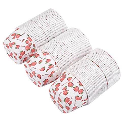 Cosiki Mini Tazas Redondas para Hornear Pasteles, Revestimientos Elegantes para Magdalenas para Cumpleaños, Boda, Baby Shower, Fiesta en Casa, Papel Recubierto de Calidad Alimentaria, 100 Uds. (#2)