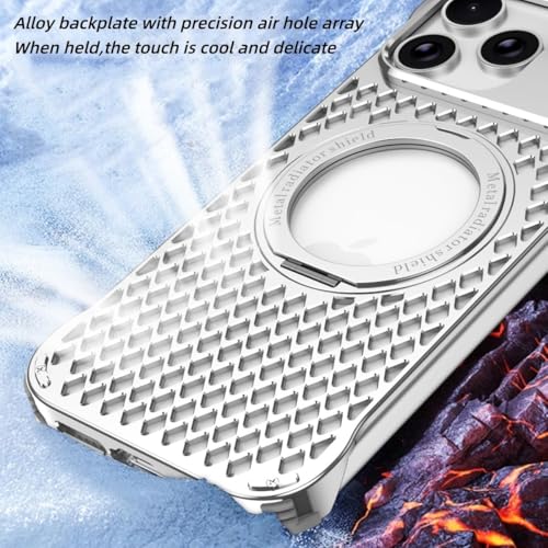 Coque iPhone 17 Pro Max sans cadre en aluminium titane noir aimantée