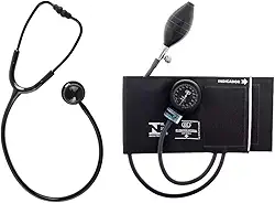 Kit Esfigmomanômetro + Estetoscópio Duplo Bic (Preto)