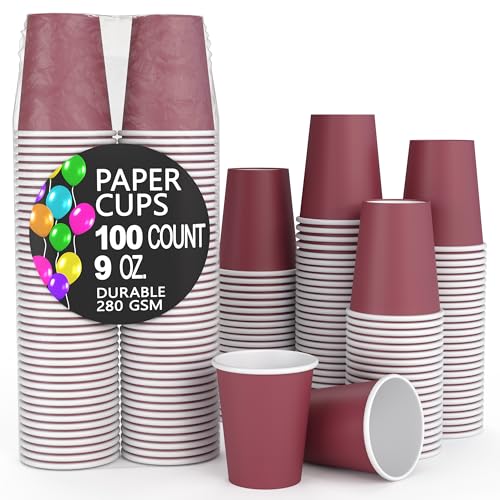 Gobelets en carton Bordeaux pour réception de mariage et buffet - 2