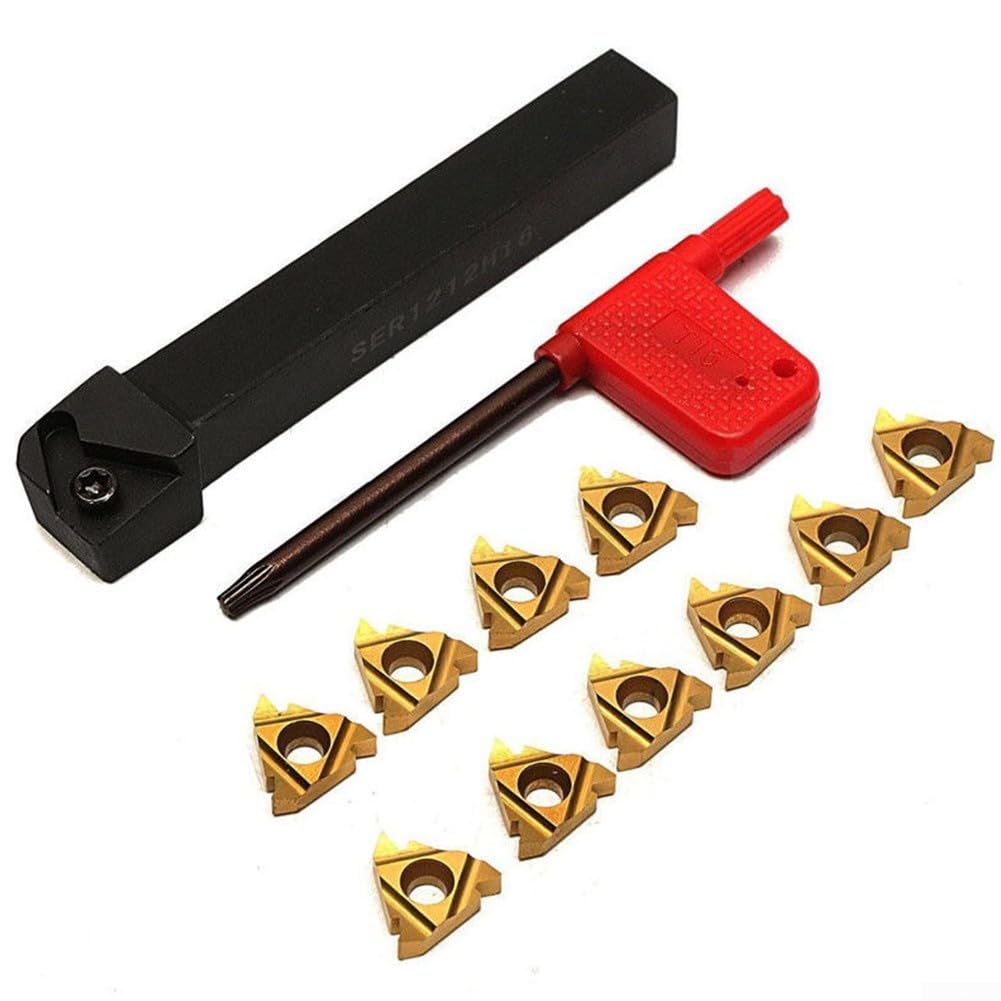 Soporte para herramientas de torneado, aumenta la precisión de mecanizado con 10 piezas 16ER AG60 de inserción de roscado CNC para tornear, ranurar y perforar